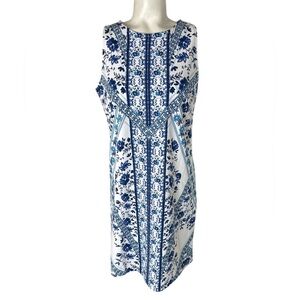 Banana Republic Blue and White Floral Sleeveless Shift Dress